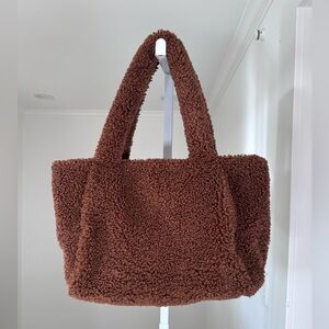 Teddy Sherpa Tote Bag, A New Day, Faux Shearling, Copper Brown